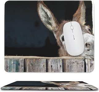Funny Donkey Mouse Mat with Stitched Edge Non-Slip Waterproof Smooth Surface Portable Lightweight Desk Accessories for Desktop PC Laptop Two Sizes