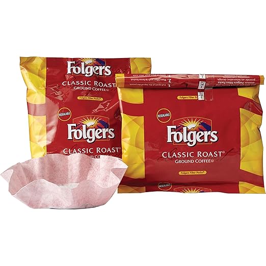 Folgers Classic Roast Coffee Filter Packs, 0.9 Oz, Box Of