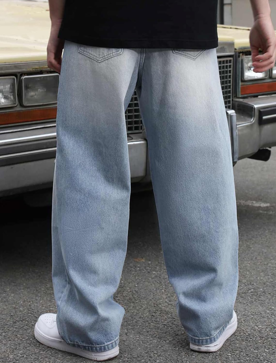 LOGEQI Men's Baggy Ripped Wide Leg Jeans for Men Women Loose Fit Hip Hop Denim Pants Y2k Streetwear - Image 5