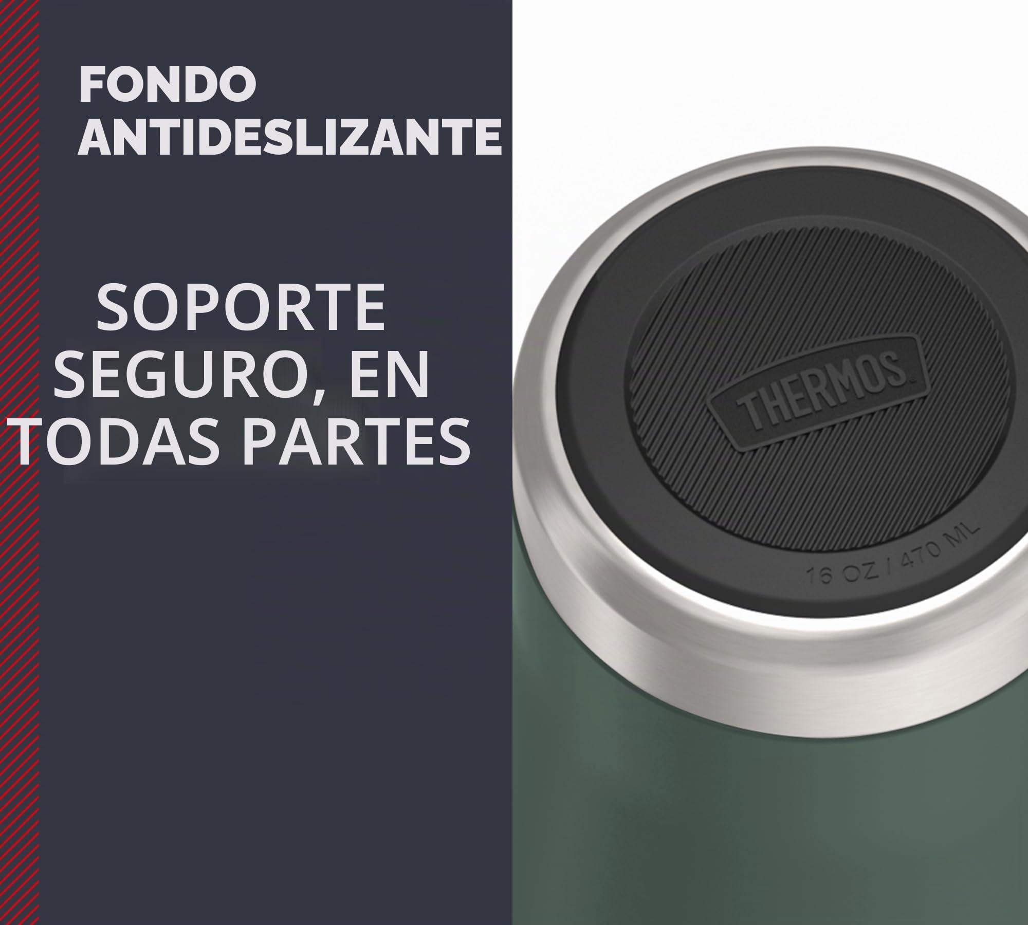 Thermos ICON - Taza térmica (0,47 L, 7 horas caliente), diseño de bosque | Taza térmica de acero inoxidable a prueba de fugas, 22 horas, apta para lavavajillas, oficina y viaje, color verde oscuro