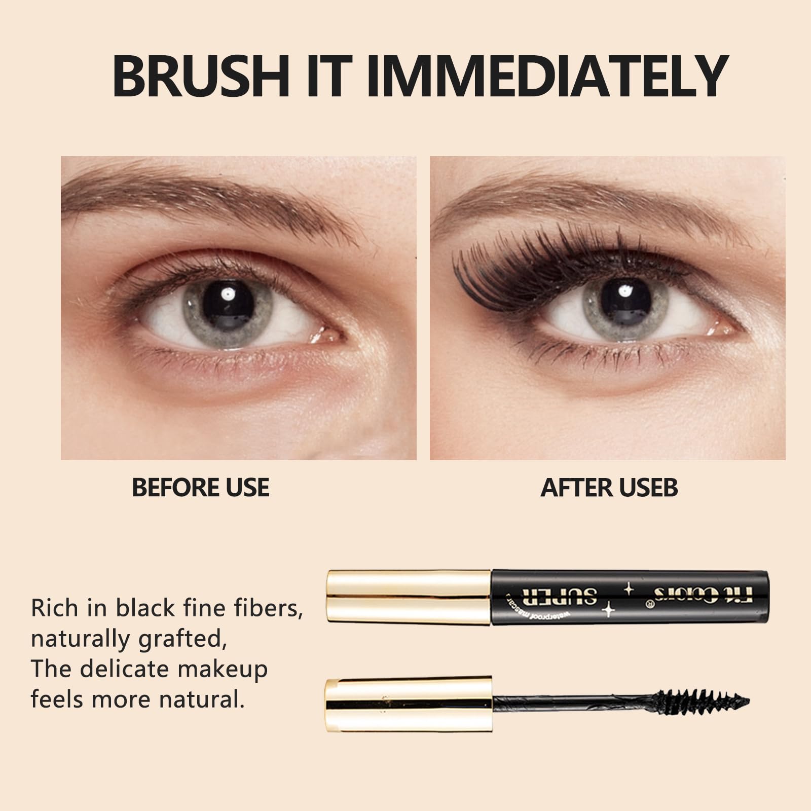 Joyeee 7 Farben Bunte Mascara Set, Bunte Wimperntusche, Professionelles Color Mascara Set, Wasserfest, Langanhaltend, Natürliche Lange Wimpern (Schwarz Braun Blau Lila Grün Weiß Rosa)