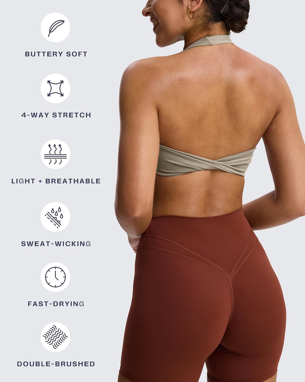 Aoxjox Women's Workout Halter Sport Bras Fitness Rosie Bra Yoga Crop Tank