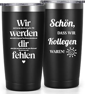 Livole farewell gift colleagues, farewell gift man, gifts for coworkers, boss, coworker, boss, men christmas - we will miss you - 600ml Insulated Coffee Mug to go Thermo