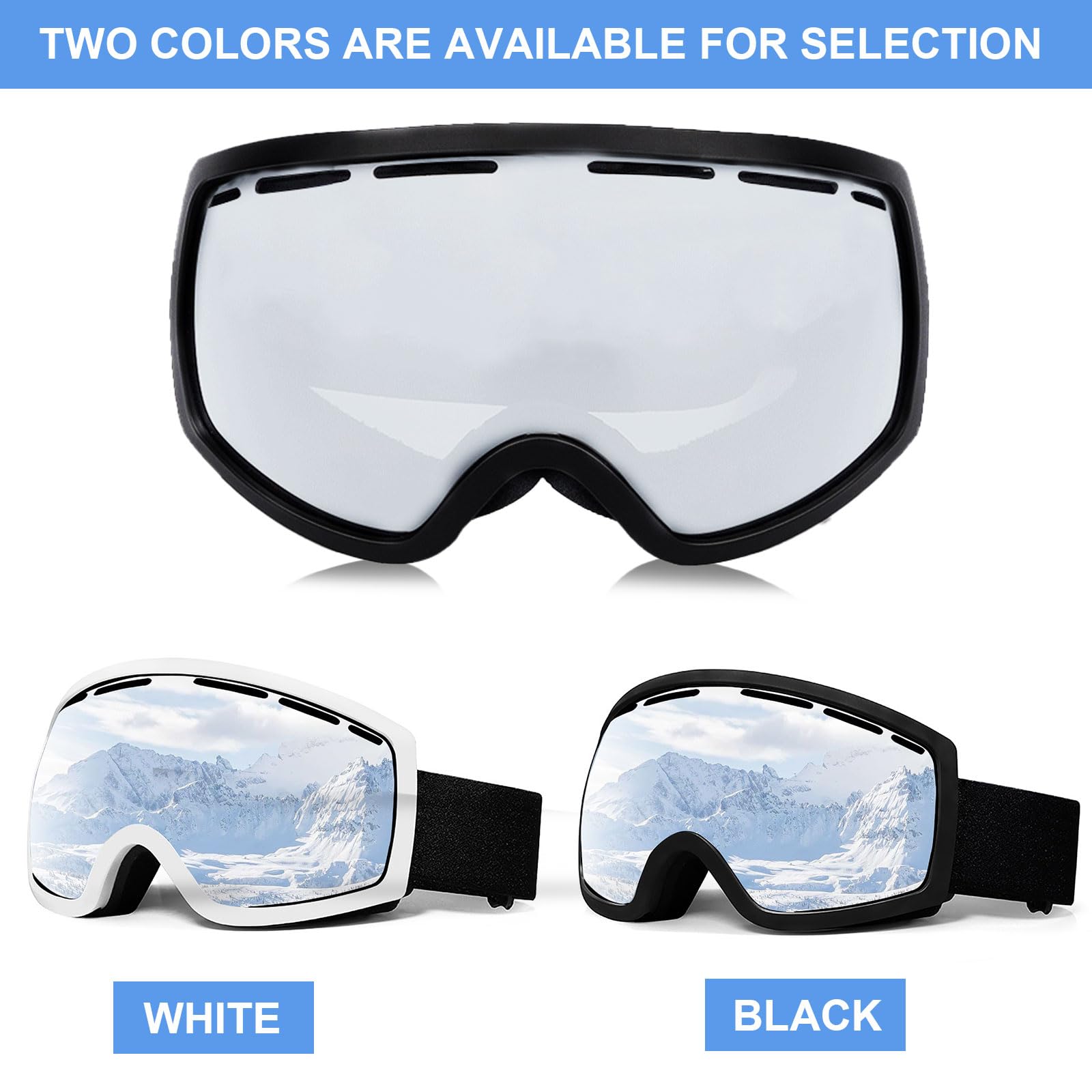 MeYuxg Unisex Skibrille für Herren und Damen Jungen,OTG Snowboardbrille UV400 Schutz Skibrille,Snowboard Brille Schneebrille Anti für Skifahren Rollschuhlaufen Windschutz Schlagfest Helm kompatibel