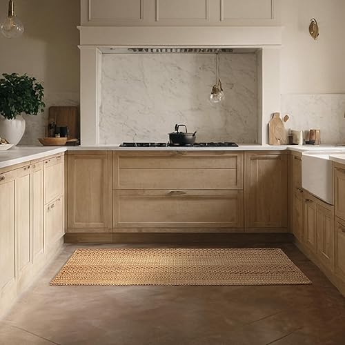 Miniatura 51 de Tapete para puerta de entrada interior, 2 x 3 pies, lavable a máquina, bohemio, antideslizante, diseño vintage, apto para mascotas, fibra sintética