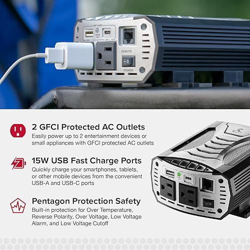 Miniatura 4 de Cobra CPIALCDG1 Control remoto y Cobra POWER 500W Inversor de corriente en paquete