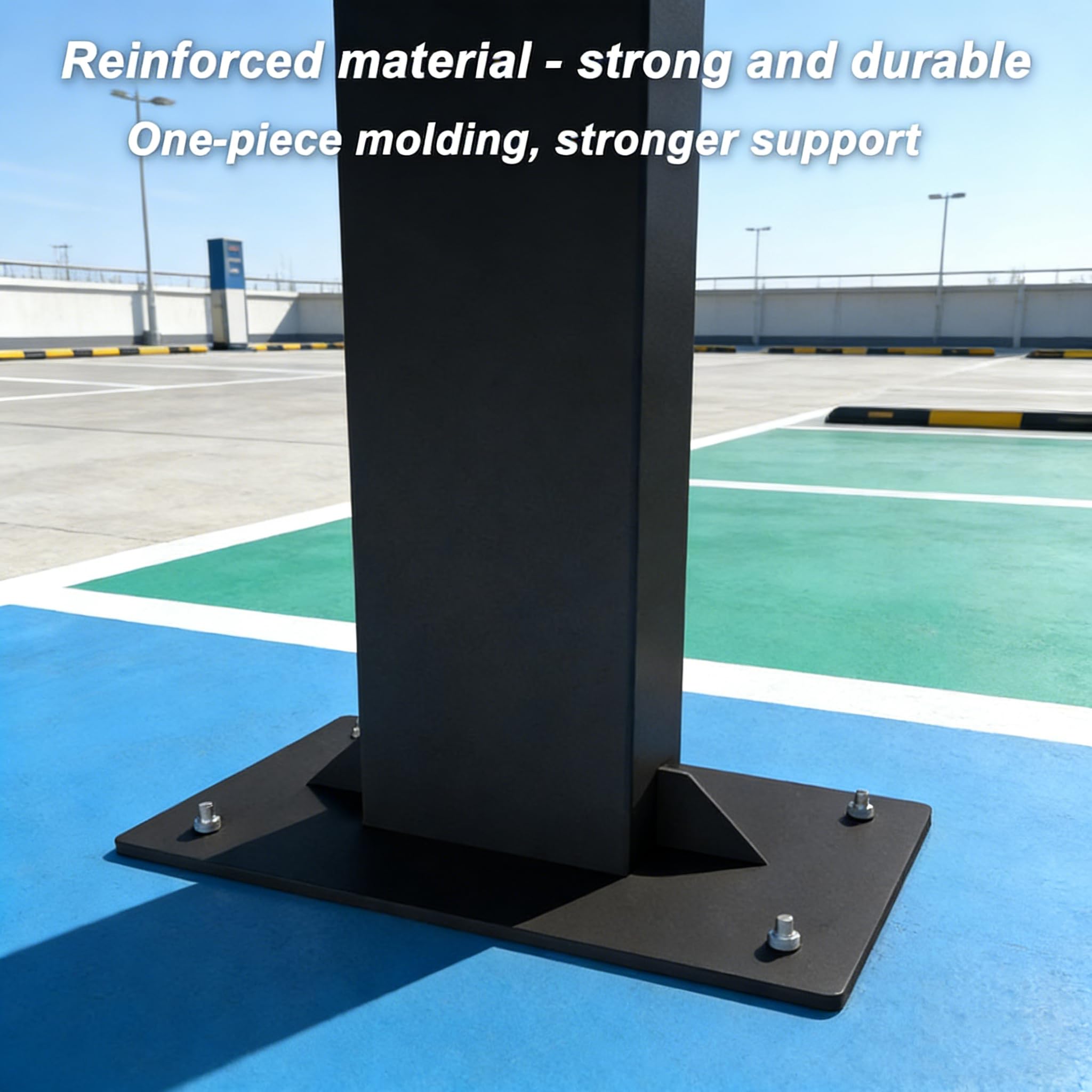 Wallbox Stand Standmontagepfosten Standsäule für Wallbox Ladestationen für Elektroautos 1-Side (Schwarz) Größe: 140 * 24 * 15cm