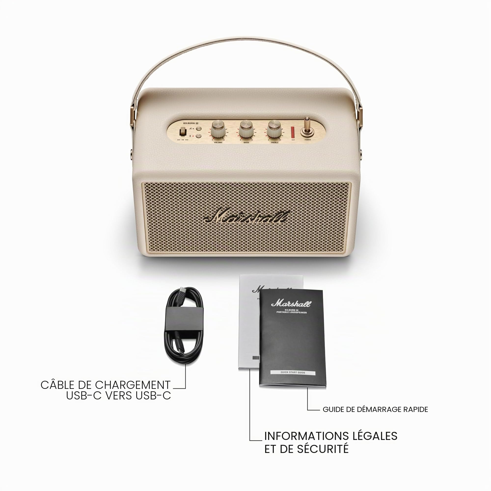 MARSHALL Enceinte sans Fil Bluetooth Kilburn III Crème