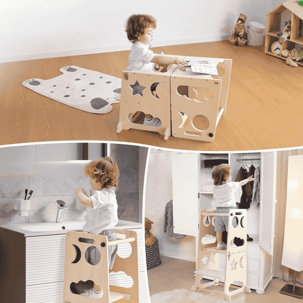 Torre de Aprendizaje Montessori ATAA Stool con Taburete Extraíble