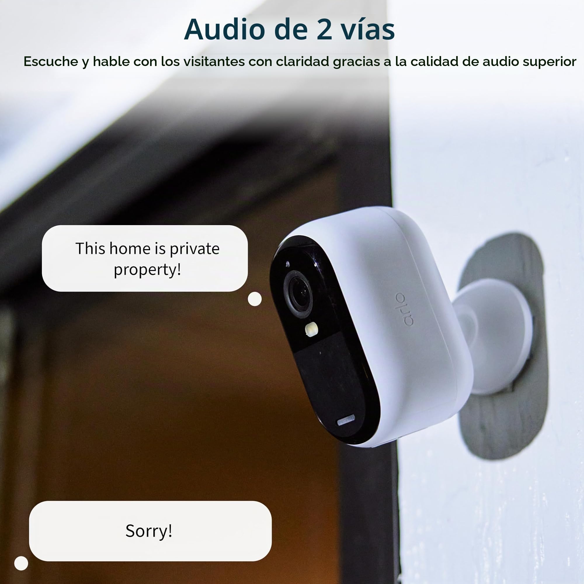 Arlo Essential 2K - Cámara de Seguridad para Exteriores (2ª generación) - Paquete de 4 - Cámara inalámbrica para Exteriores e Interiores, Foco Integrado, visión Nocturna a Color, configuración de
