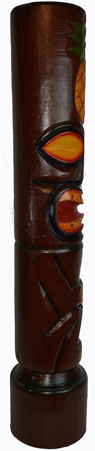 YOYOSO Hand Carved Beautiful 3 FT Pineapple Means Good Luck Welcome Tiki Totem Pole Statue