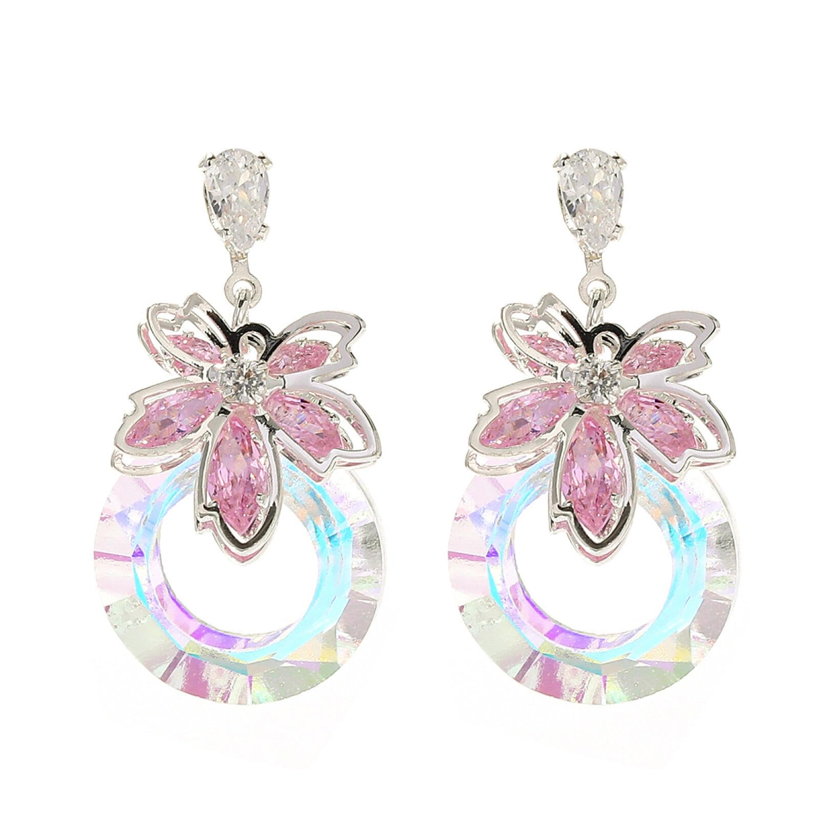 Boucles d'oreilles fleur légères et bague dopamine ajustable anti-pincement - 6