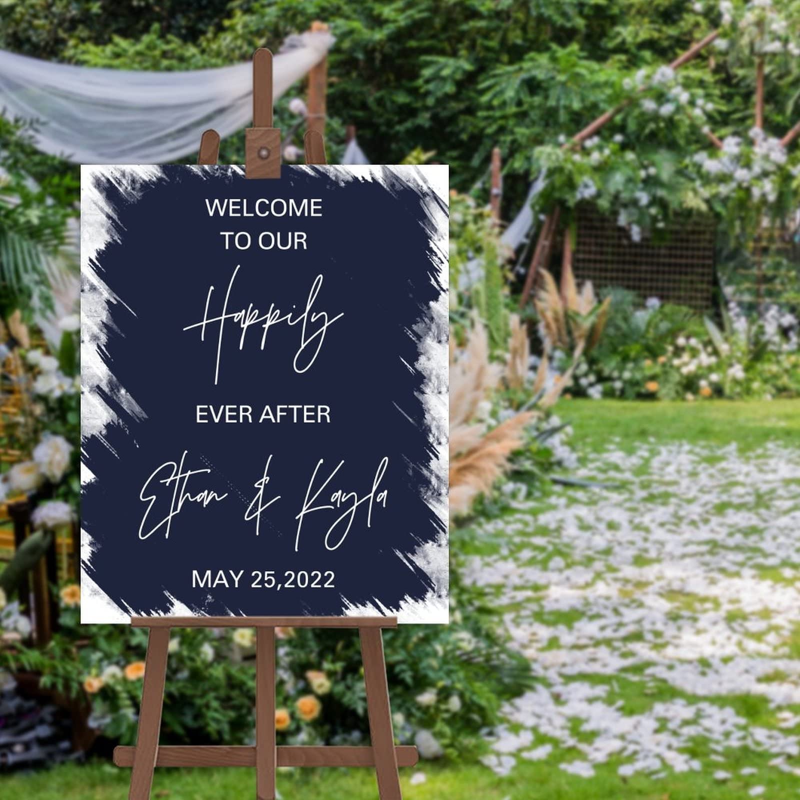 Panneau de bienvenue personnalisé mariage pour guider vos invités avec style