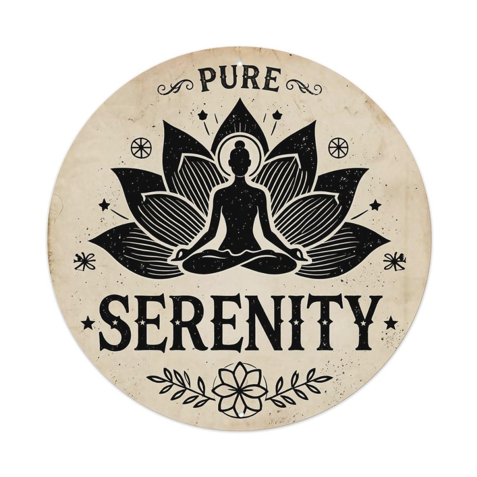 Zen Flower Meditation Den Serenity Metal Tin Sign