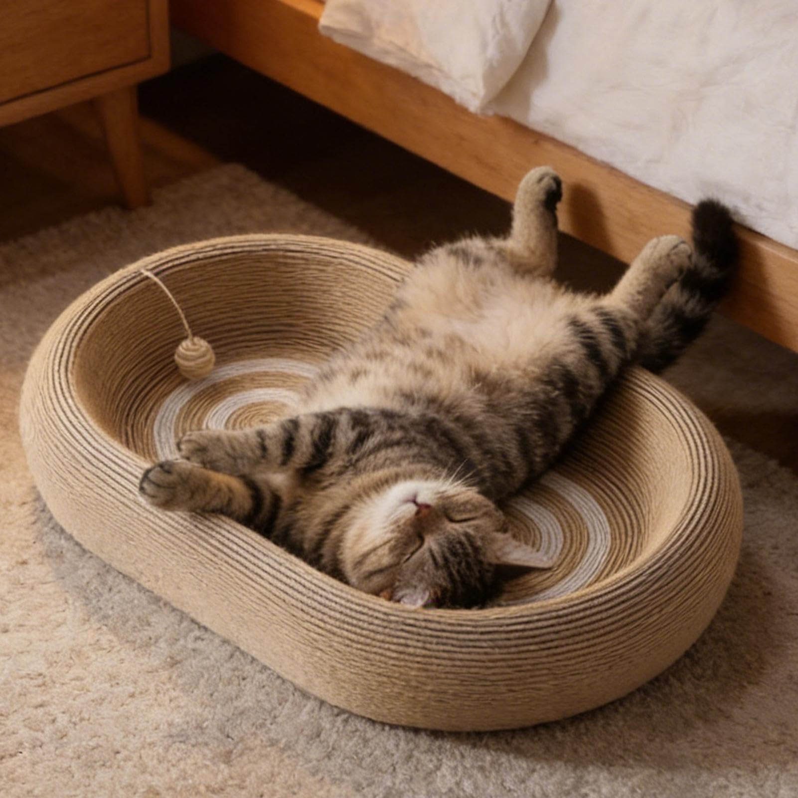 Almohadilla de sisal para rascar gatos, protección para muebles | Rascador de uñas de gato para casa, apartamento, hogar, sala de estar, dormitorio, piso