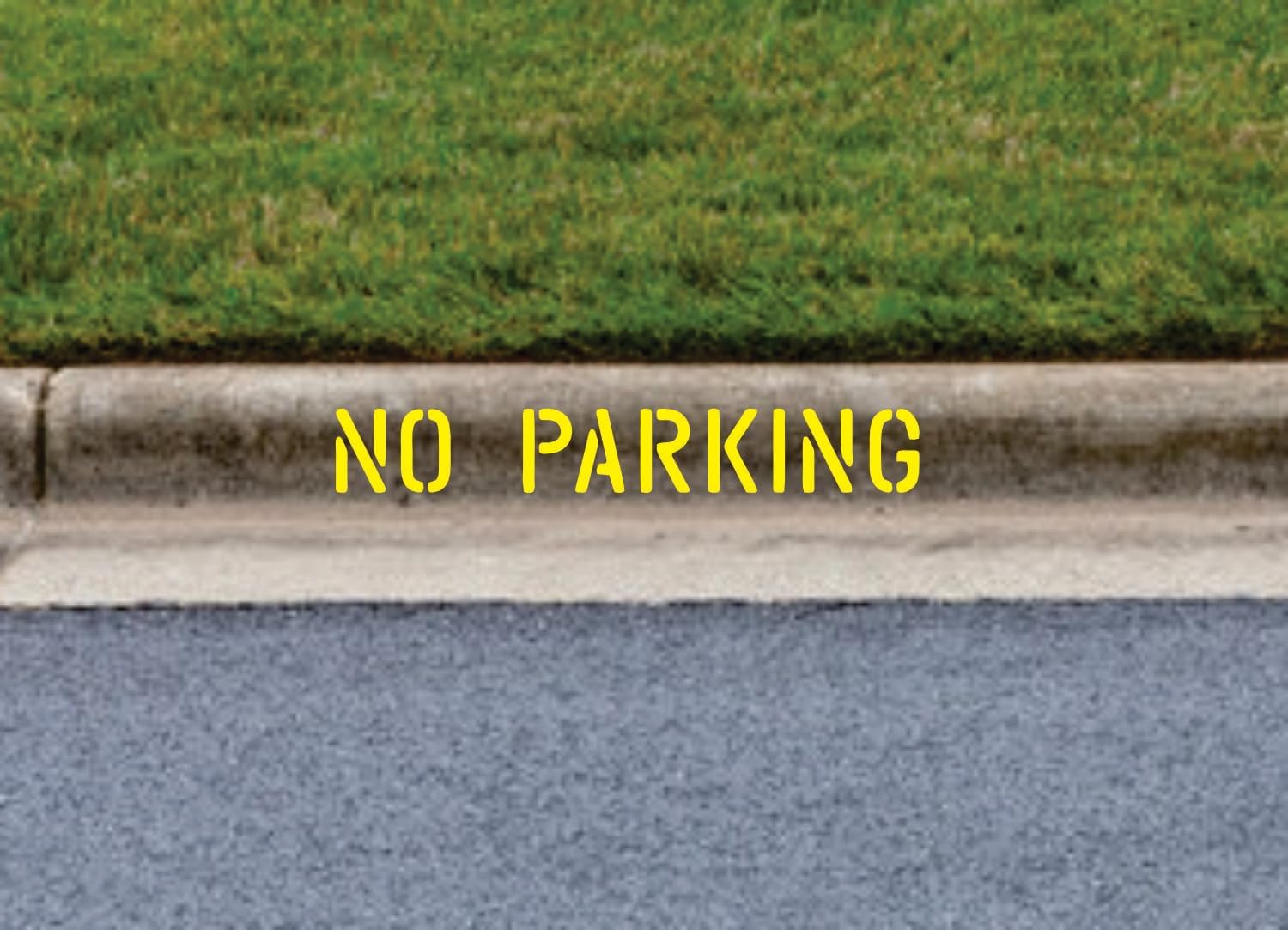 4" NO Parking Professional Curb Marking Stencil with Handles and Overspray Flap - 1/8" (.125") PRO-Grade LDPE - Curb