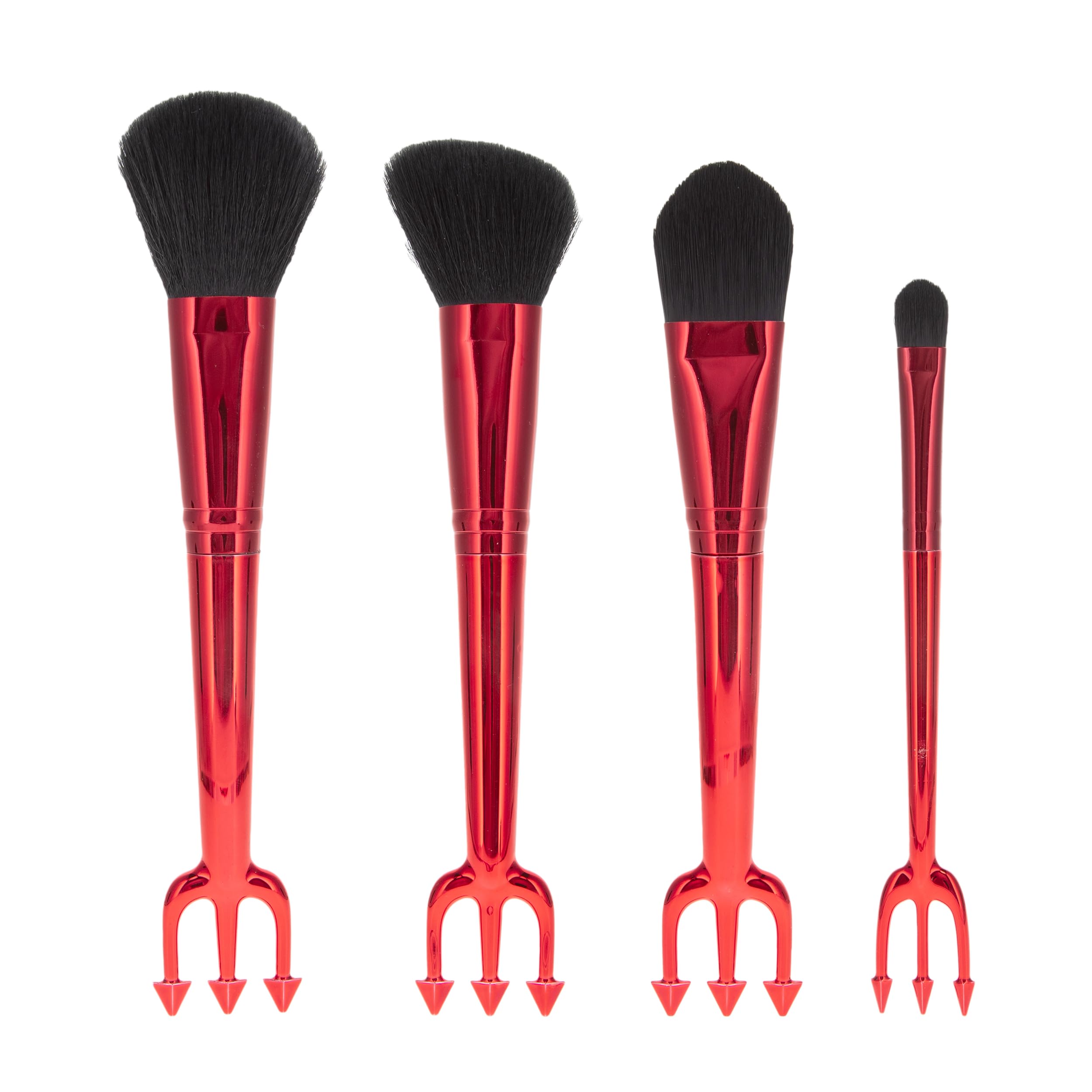The Devil Wears Prada Kosmetikpinsel-Set | Offiziell lizenziert | Powder Blush Foundation Lidschatten | 4-teilige professionelle Make-up-Pinsel | Mad Beauty