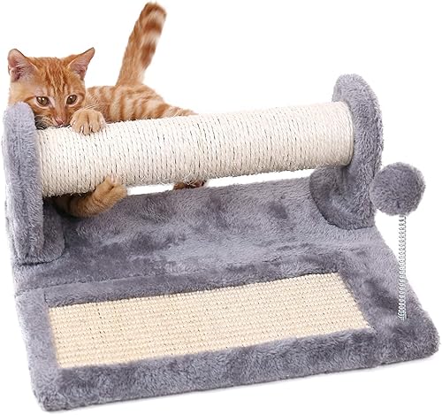 PAWZ Road Poste y almohadilla para rascar gatos, postes y almohadillas cubiertos de sisal con bola de juego, ideal para gatitos y gatos