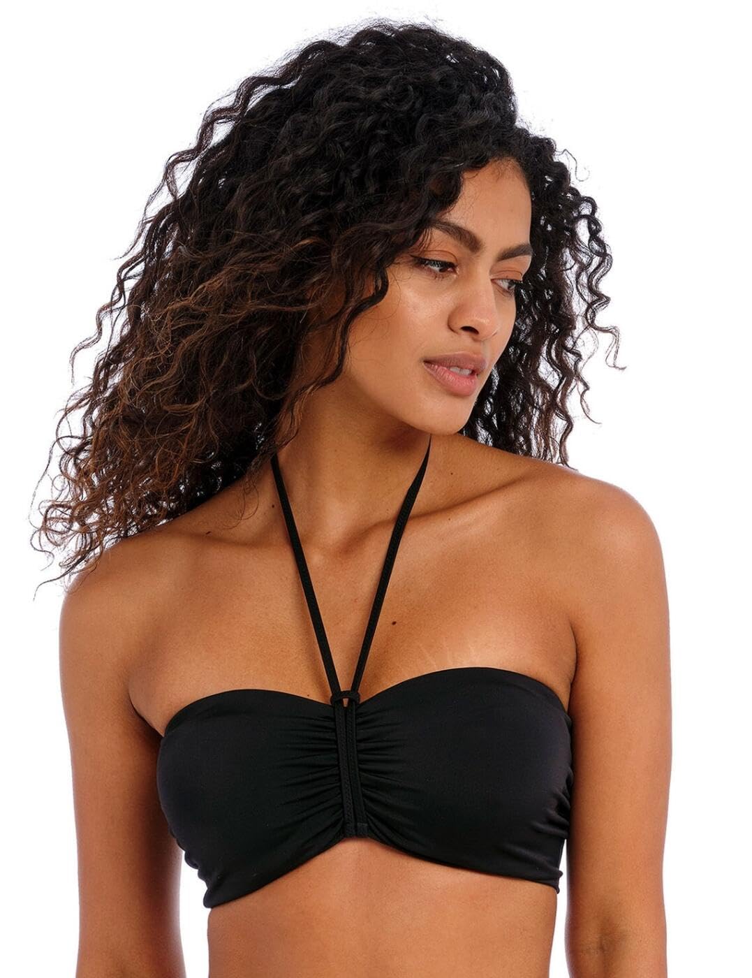 Freya Jewel Cove Bandeau Bikini Top Plain Black Black 32G