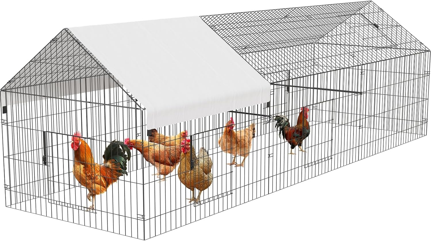Poulailler en métal pour petits animaux et poules avec bâche Zstar 4 portes