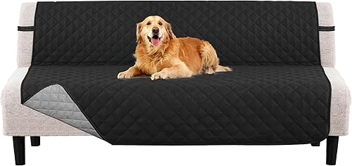 Miniatura 20 de PrinceDeco Funda de sofá reversible lavable para sofá de 2 plazas, protector de muebles con correas elásticas para mascotas, niños, perros y gatos