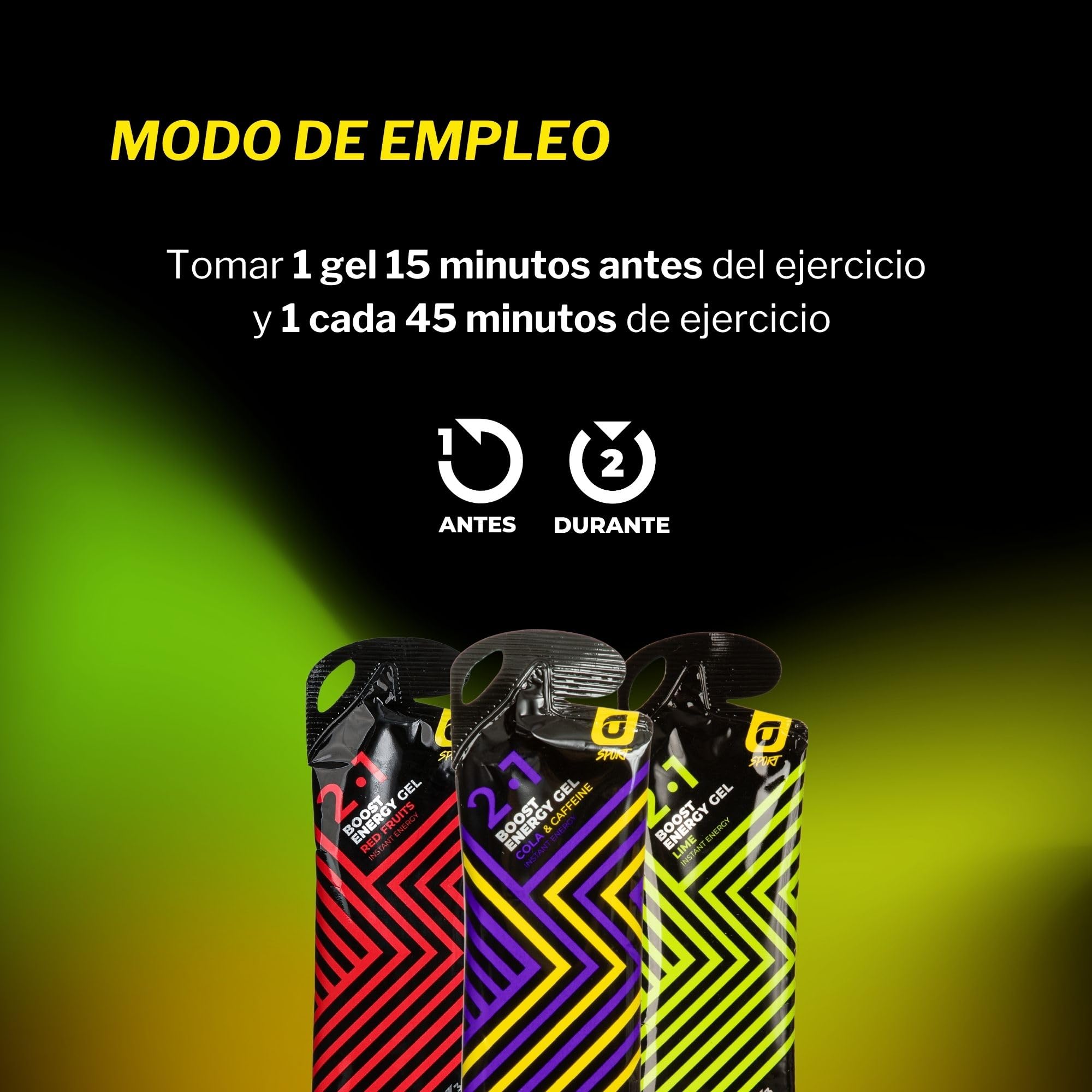 Gel Energético con Magnesio + Glucosa + Electrolitos y Cafeína para Deportistas Ciclismo Running y Calambres Musculares - Sabor Cola Sin Gluten Ni Lactosa - Pack 24 Sobres Apto Veganos | RECUPERATION