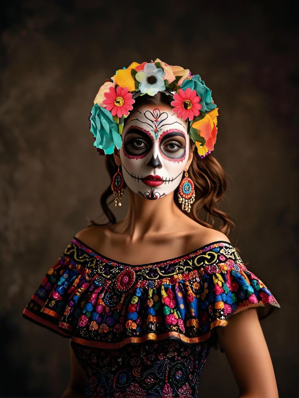 Mexican Flower Headband Halloween Cinco De Mayo Party Costume Day of The Dead Headpiece image 4