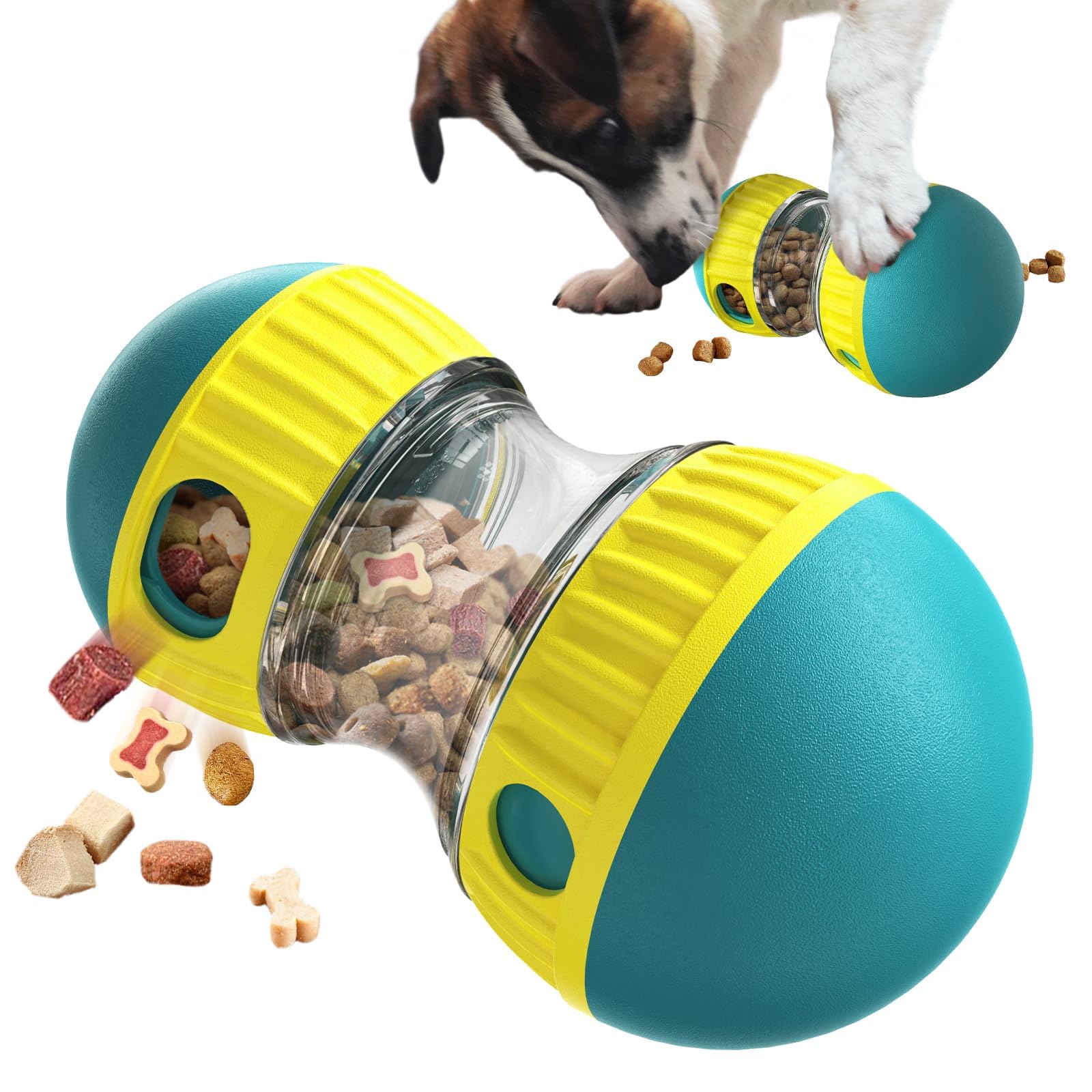 Interactive Dog Treat Dispenser Toy, Slow Feeder Puzzle Toy, Training and Enrichment Toy for Small Medium Large Dogs