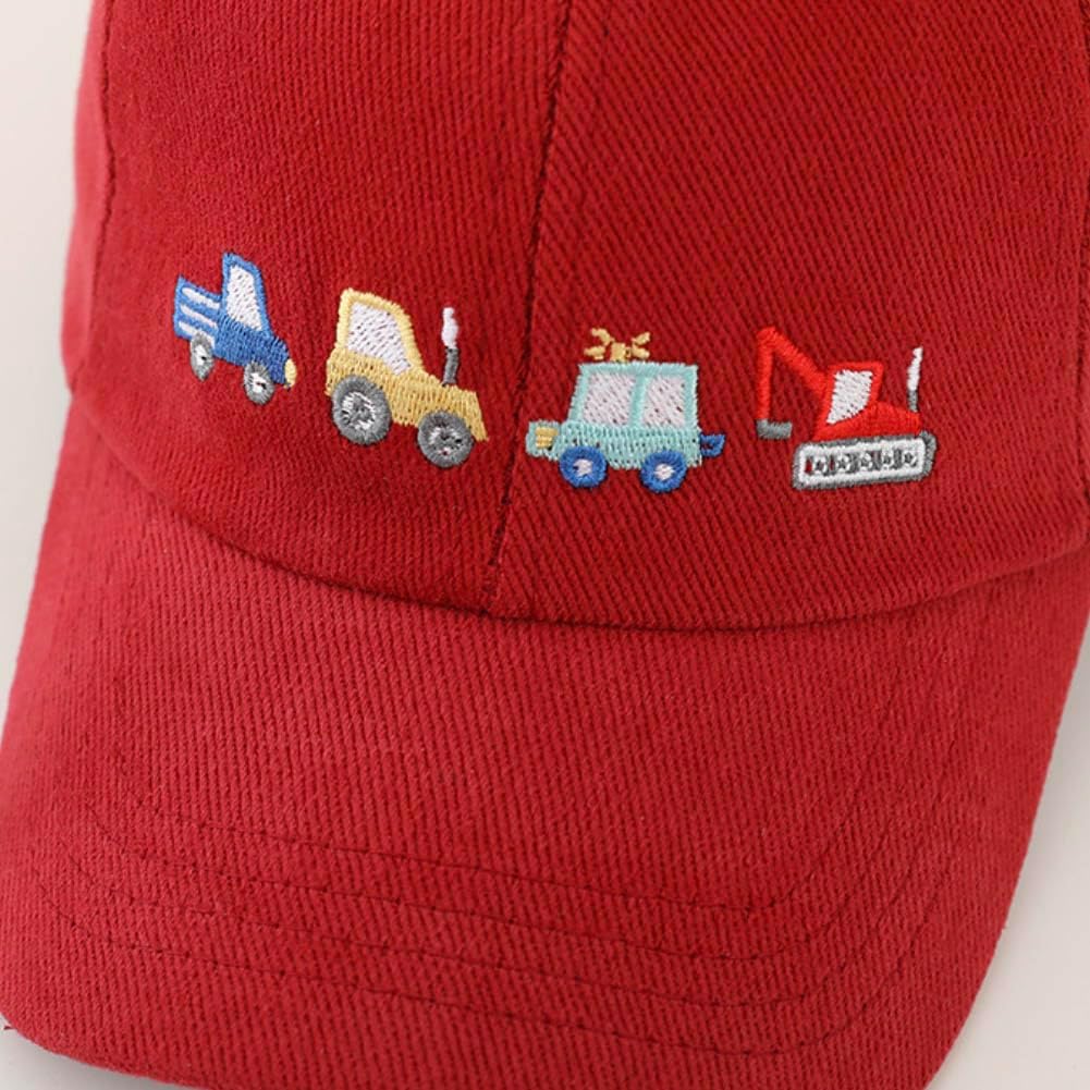 JOONOR Cute Firetruck Embroidered Baseball Hats Adjustable Buckle Cotton Cap Summer fire car Cap for Boys Girls