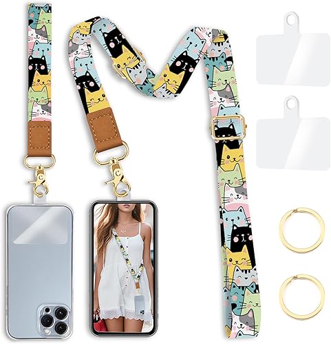 Miniatura 34 de Cordón cruzado para teléfono celular con correa para la muñeca, cordones de tortuga marina para alrededor del cuello, muñequera con correa ajustable