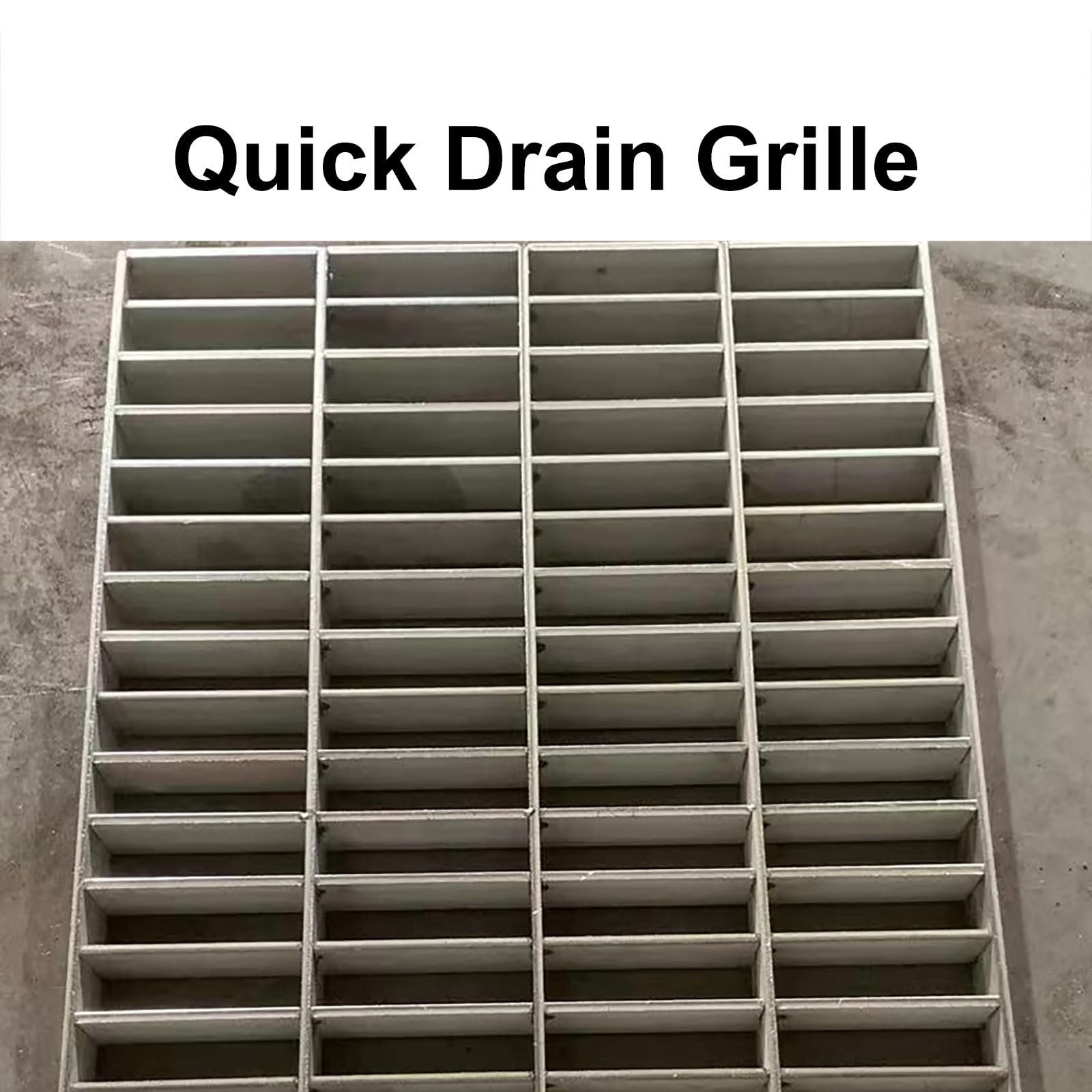 Cubierta de rejilla de drenaje galvanizada duradera para desagües pluviales al aire libre, alcantarillados o zanjas, placa de drenaje para entradas y áreas de estacionamiento (25 x 50 cm)