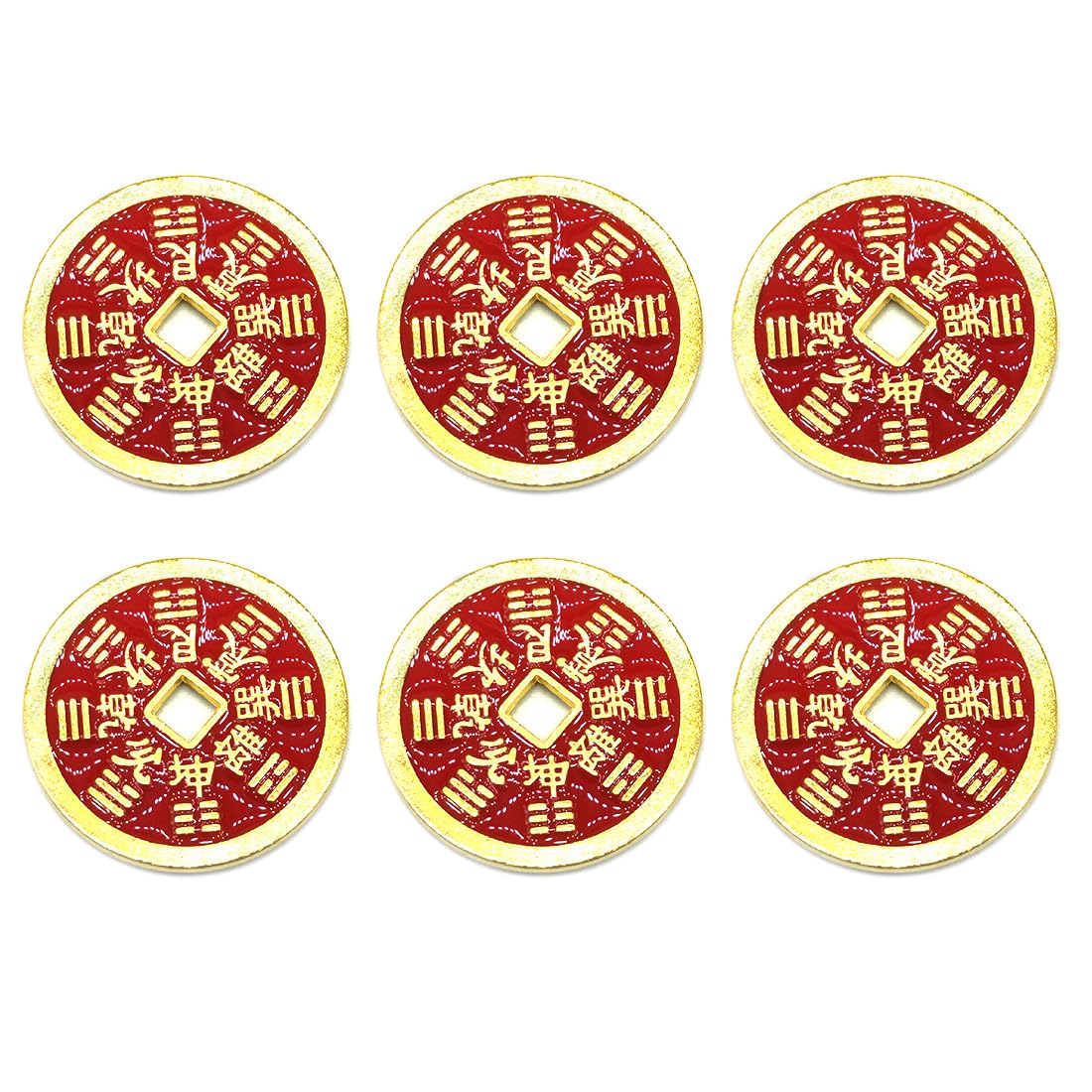 Monete di Rame d'Epoca Charm Feng Shui Ricchezza Fortunate Cinese Ornamenti Successo Commemorative in Ottone Cina 6 PCS