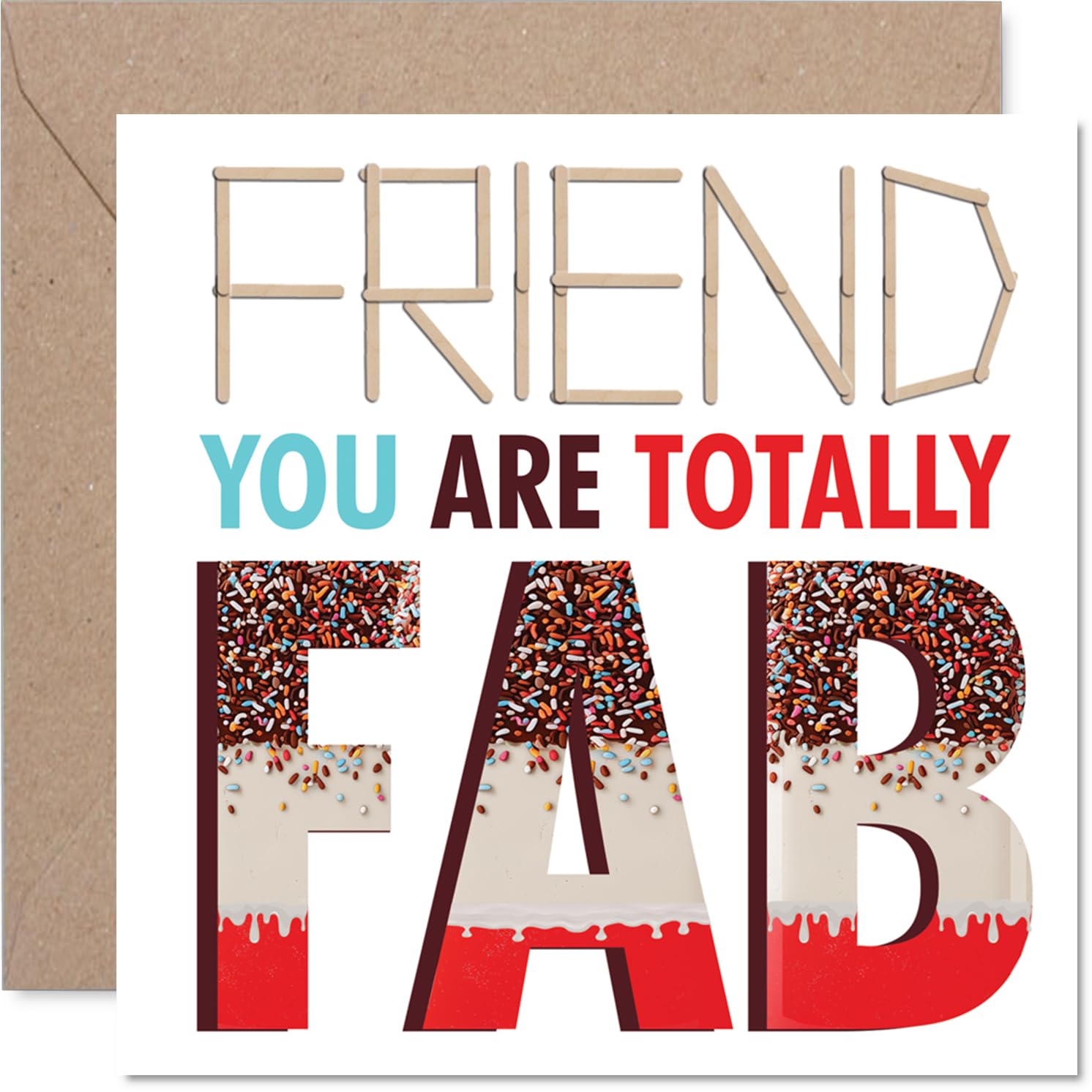 Friend Birthday Card - Totally Fab - Happy Birthday Card for Friend from Best Friends Bestie, 145mm Totally Fab Bday Greeting Cards