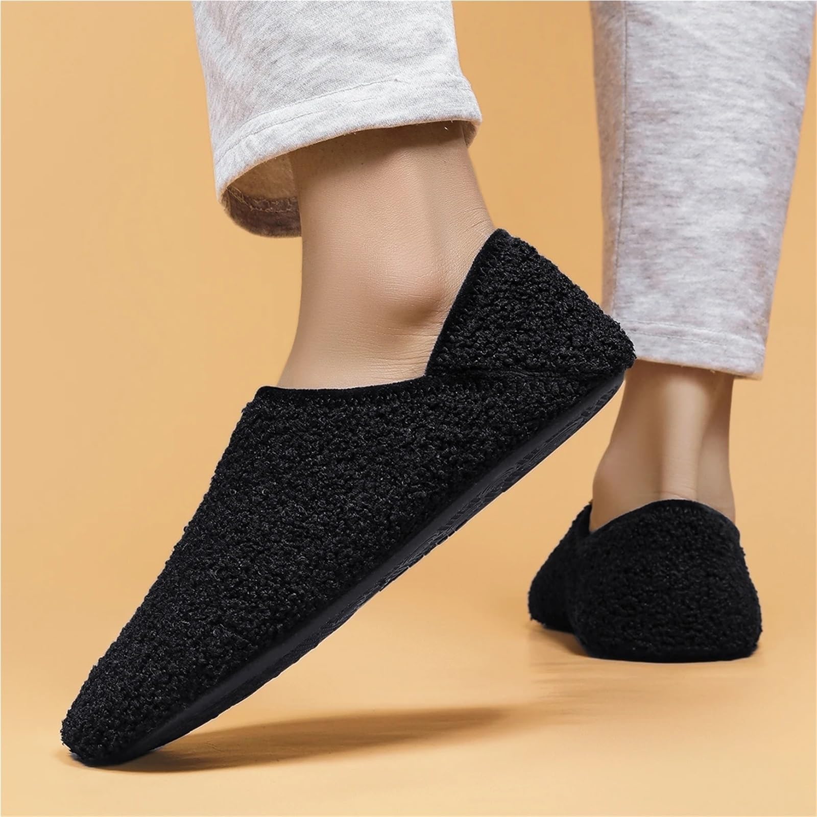 Pantuflas Hombre Zapatos de interior for el hogar, zapatillas for hombre, zapatos casuales suela blanda, algodón polar ligeros antideslizantes