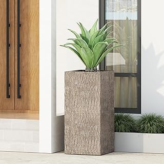 10 Driveway Planter Ideas to Boost Curb Appeal on a Budget 90 Planter - Wood Magnesium Oxide - Weather-Resistant Outdoor Garden Urn - ...