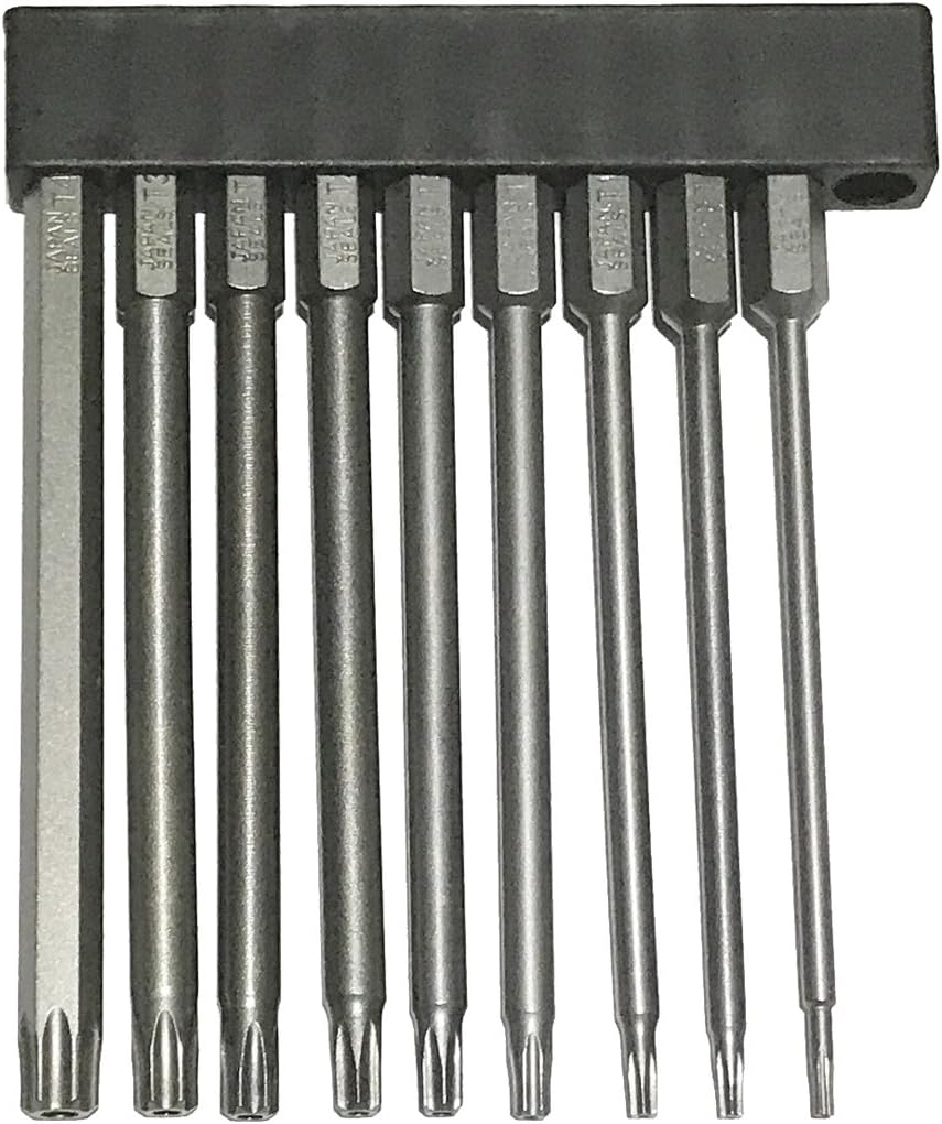 DAOKI 8pcs T8-T40 100mm Magnetic Torx Screwdriver Bits 1/4 Inch Hex Shank