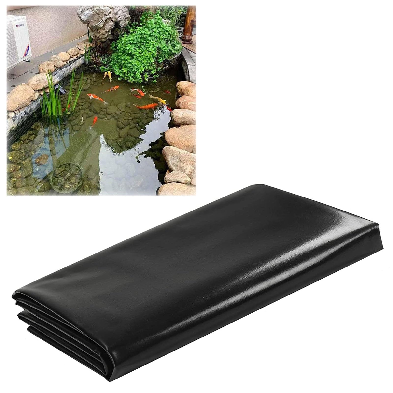 Bâche De Bassin à Poissons Noire Robuste En Polyéthylène Haute Densité Imperméable Renforcé Pour