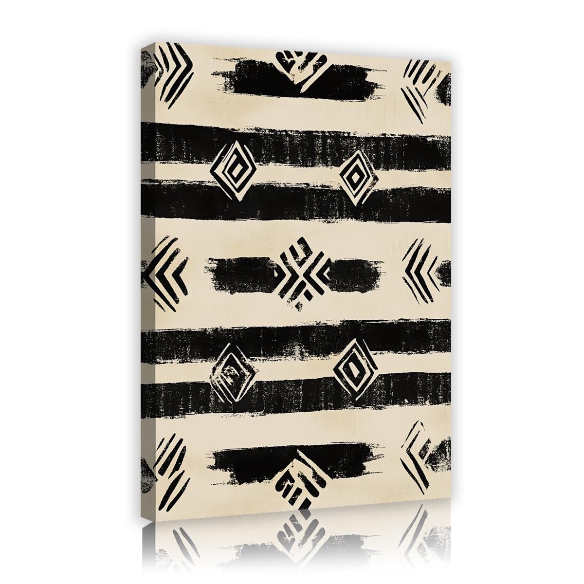 TOANGWALL Aboriginal Aztec Canvas Wall Art Striped Geometric Pictures Abstract Country Painting Gallery Poster for Bar Restroom Conference Room Decor 75x115cm