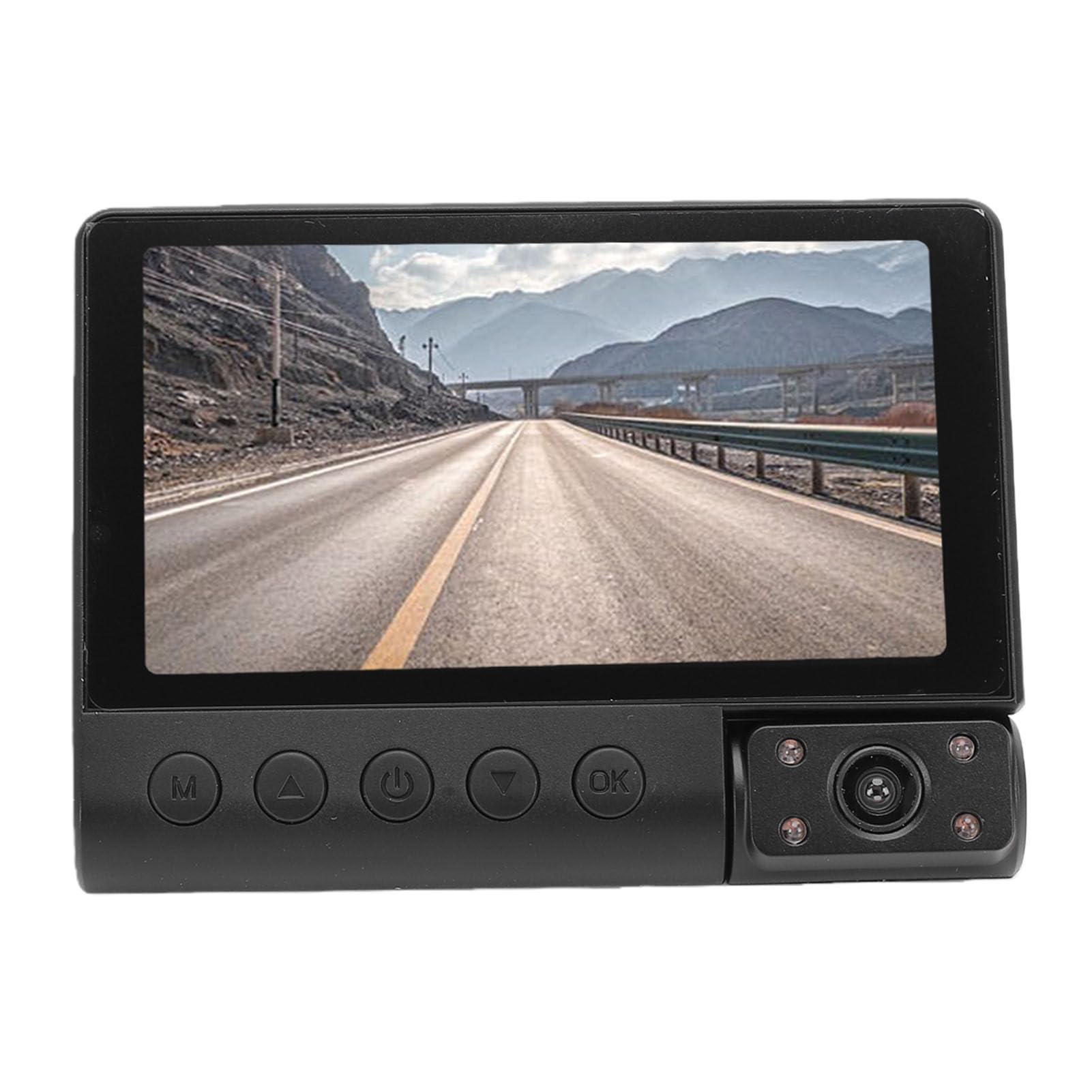 Cryfokt Dash Cam, Telecamera da Cruscotto Interna Anteriore Posteriore con Triplo Obiettivo HD 1080P, Registrazione in Loop con Prestazioni in Condizioni di Scarsa Illuminazione per SUV Berlina