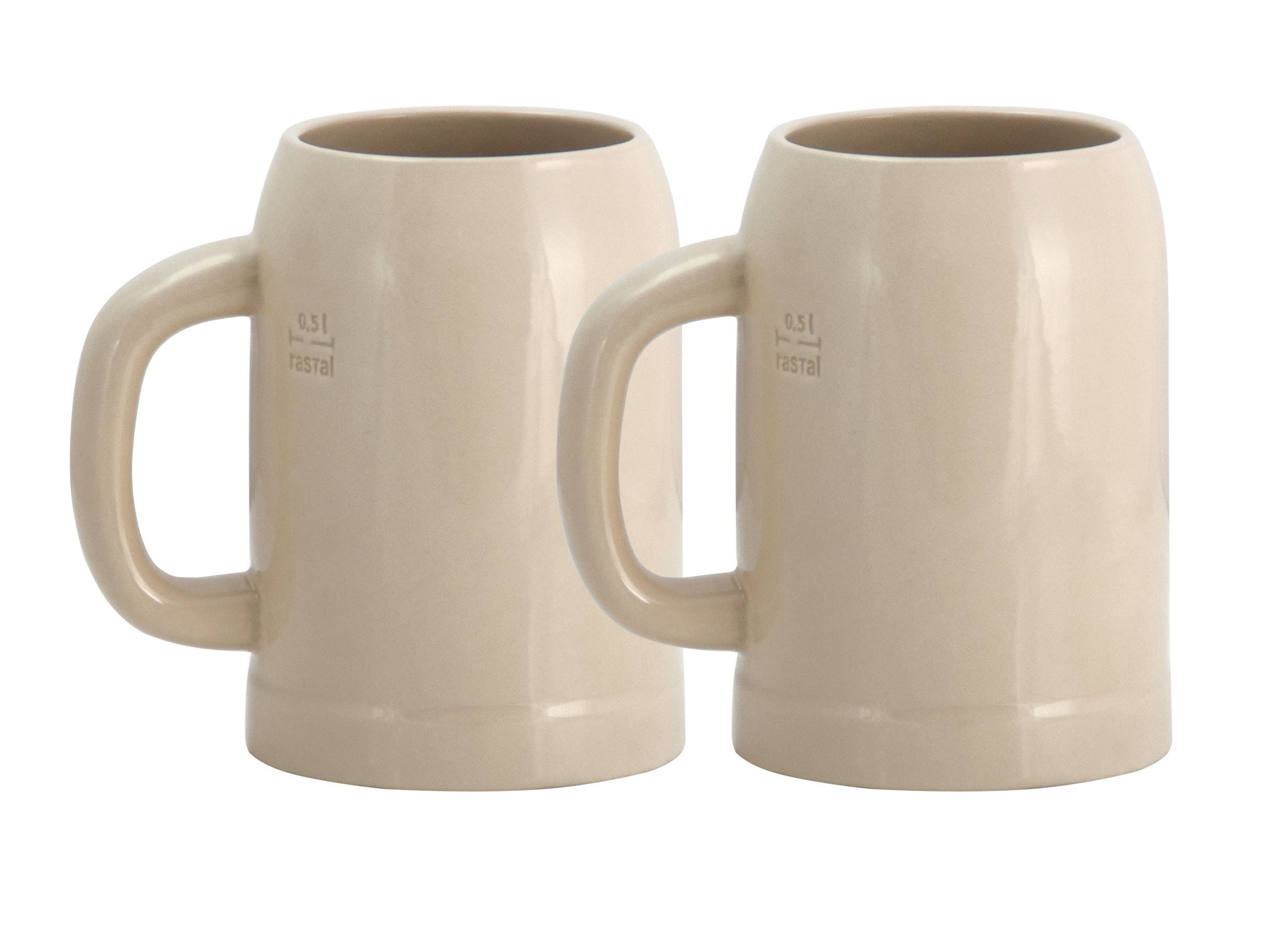 Lot de 2 chopes à bière Grenzauer Humpen de 0,5 l avec trait de repère