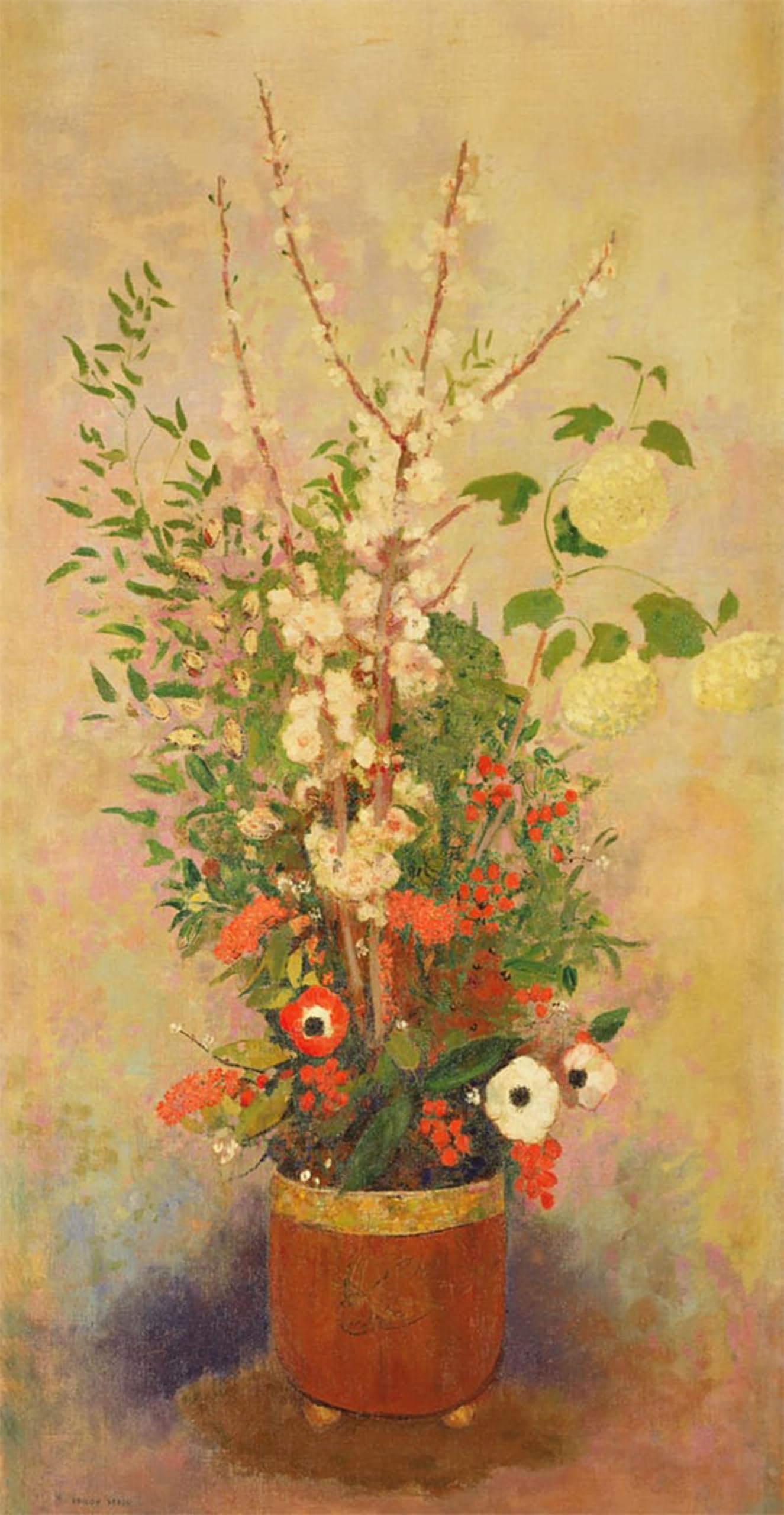 Serendipitp No Frame Vintage Wall Art Canvas Nordic Poster Canvas Print Picture Flowers By Odilon Redon Wall Art Poster For Home Decor 60X90cm