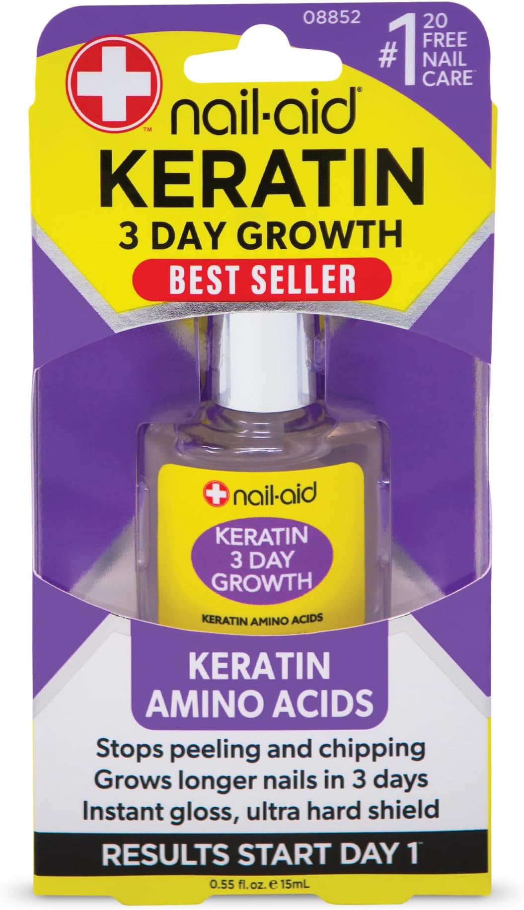Keratin 3 Day Growth, Clear, 0.55 Fluid Ounce