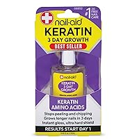 Vista 1 de Nail-Aid - Tratamiento y fortalecedor de uñas con queratina para crecimiento en 3 días, transparente, 0.55 onzas líquidas