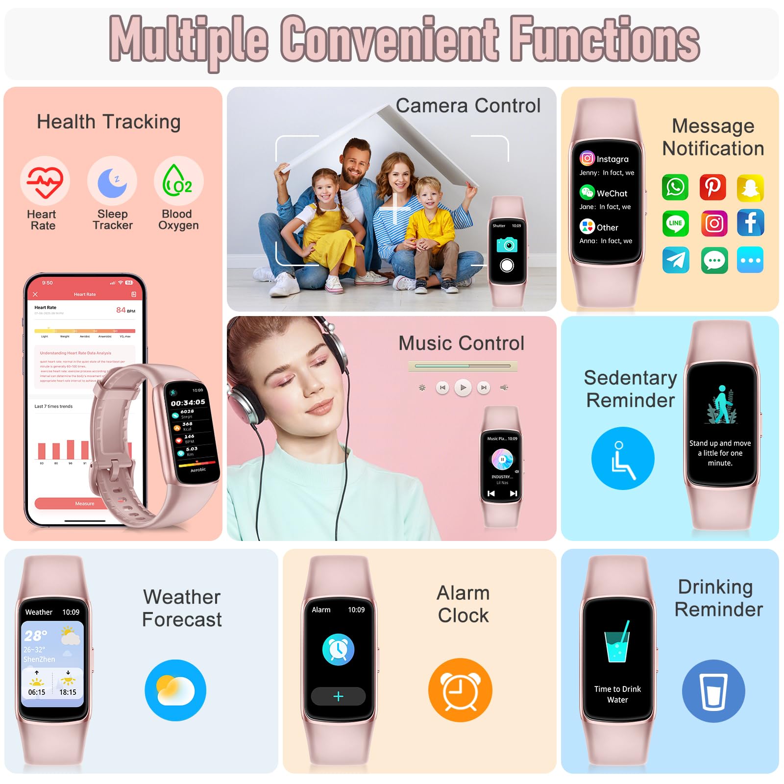 Zeacool Fitness tracker con frequenza cardiaca 24/7, monitoraggio dell'ossigeno nel sangue, monitoraggio del sonno, 123 modalità sportive, contacalorie, contapassi, impermeabile IP68, contapassi, per