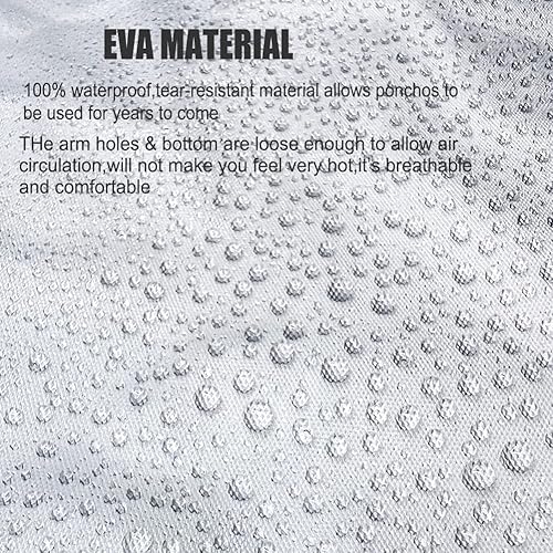 Miniatura 4 de COOY Abrigos impermeables paquete de 2  Ponchos de lluvia reutilizables de EVA para adultos chaquetas de lluvia impermeables para hombres y mujeres
