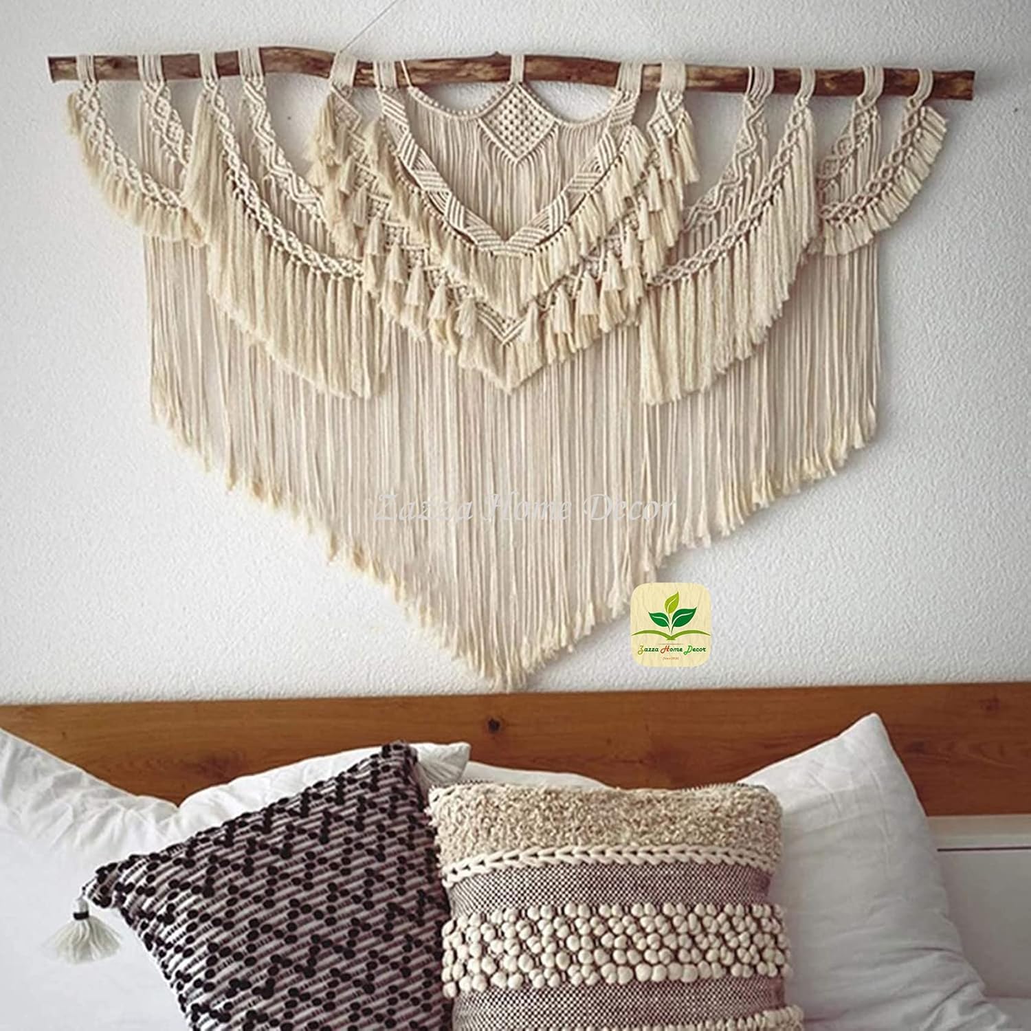 Cotton Macrame Wall Hanging Dream Catcher Boho Wall Decor Woven Wall Art Bohemian Hanging with Tassel Home Decoration for Apartment Bedroom Living Room Dream Catcher. (Design - C)-image-9