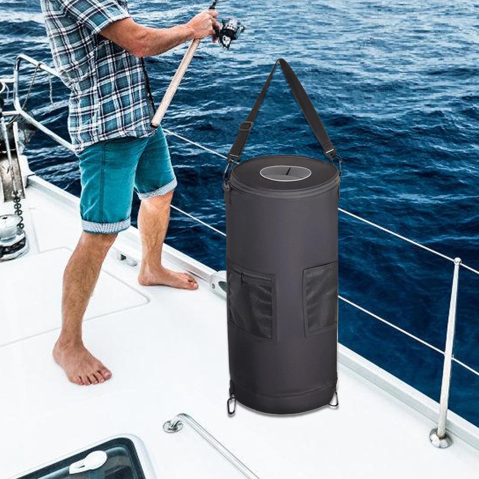Pattumiera Per Barche - Borsa Portarifiuti Portatile Per Pontoni,Organizzatore Pieghevole per Barca Auto Spiaggia Esterno