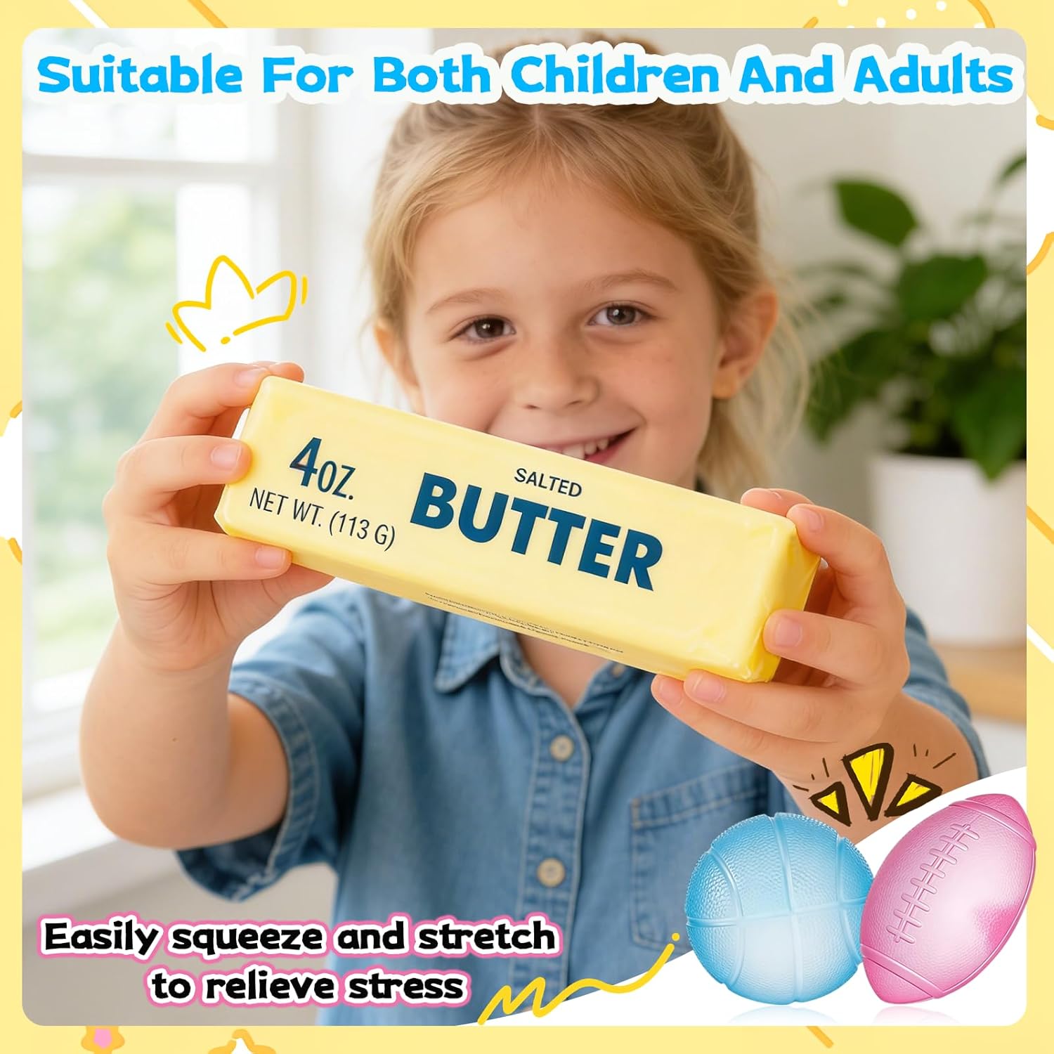 3pcs Butter Squishy Toy, Slow Rising Squishy, Butter Stick, Stress Relief & Relaxing Fidget Toys for Kids & Adults, Perfect for Christmas, Party, Birthday Gifts