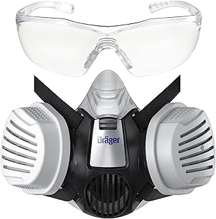 Dräger X-plore 3300 Halbmasken-Set mit P3 R Partikelfilter & Schutzbrille X-pect 8320, Für Handwerker und Heimwerker gegen Fein-Staub/Partikel