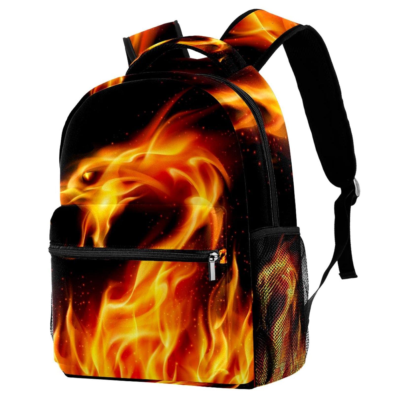 Mochila para portátil ergonómica e impermeable con compartimentos y diseño de dragón rojo 7